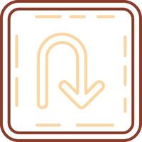 U turn Line Two Color Icon vector