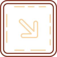 Down right arrow Line Two Color Icon vector