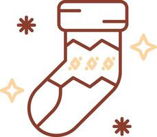 Sock Line Two Color Icon vector