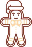 Gingerbread Line Two Color Icon vector