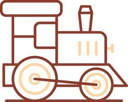 Toy train Line Two Color Icon vector