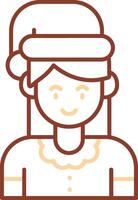 Girl Line Two Color Icon vector