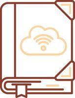 Cloud library Line Two Color Icon vector