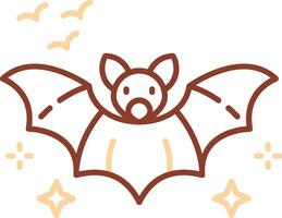 Bat Line Two Color Icon vector