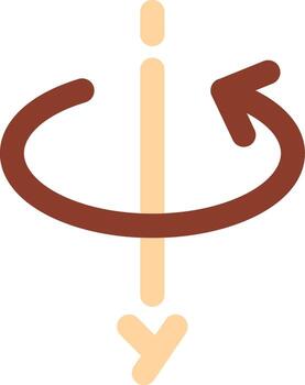 3d rotate y axis Line Two Color Icon vector