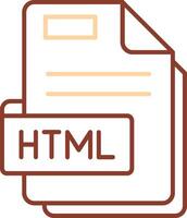 Html Line Two Color Icon vector