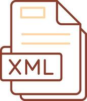 Xml Line Two Color Icon vector