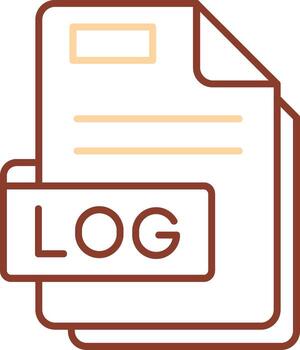 Log Line Two Color Icon vector