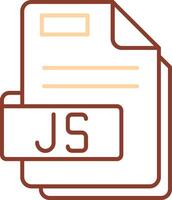 js línea dos color icono vector