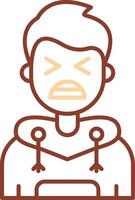 Anguish Line Two Color Icon vector