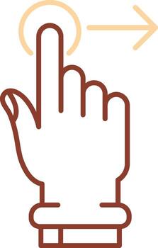 Tap and Move Right Line Two Color Icon vector