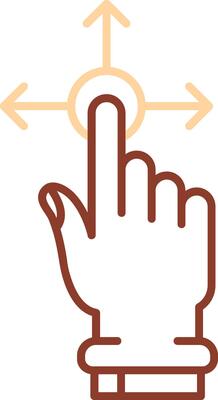 Hold and Move Line Two Color Icon