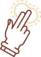 Two Fingers Tap Line Two Color Icon vector