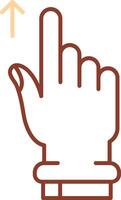 Swipe Up Line Two Color Icon vector