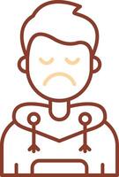 Sad Line Two Color Icon vector
