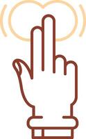 Two Fingers Tap and Hold Line Two Color Icon vector