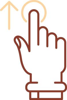 Tap and Move Up Line Two Color Icon vector