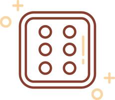 Dice six Line Two Color Icon vector