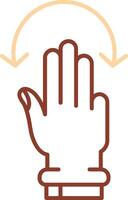 Three Fingers Rotate Line Two Color Icon vector