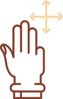 Three Fingers Move Line Two Color Icon vector