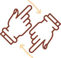 Rotate Two Hands Line Two Color Icon vector