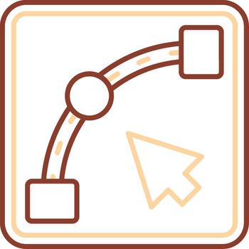 curva línea dos color icono vector