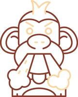Angry Line Two Color Icon vector