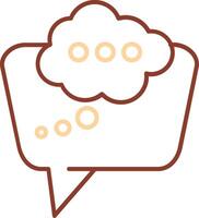 Thinking Line Two Color Icon vector