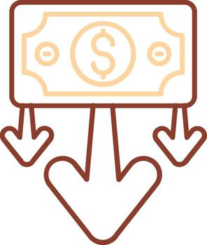 Decrease Line Two Color Icon vector