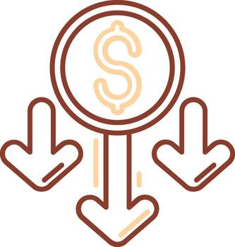 Decrease Line Two Color Icon vector