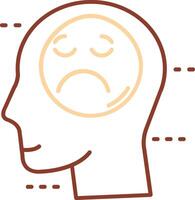 Sadness Line Two Color Icon vector