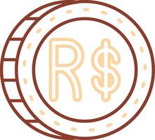 Brazilian real Line Two Color Icon vector