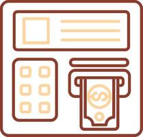 Atm machine Line Two Color Icon vector