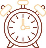 alarma reloj línea dos color icono vector