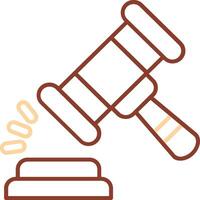 Gavel Line Two Color Icon vector