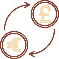 Currency exchange Line Two Color Icon vector