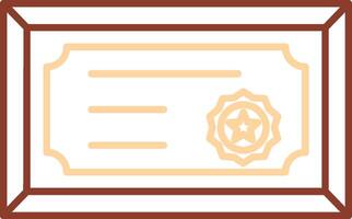 Certificate Line Two Color Icon vector