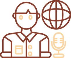 Broadcaster Line Two Color Icon vector