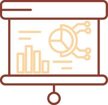 línea de presentación icono de dos colores vector