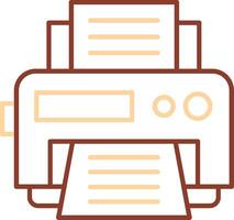 Printer Line Two Color Icon vector