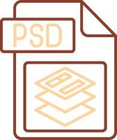 psd archivo formato línea dos color icono vector