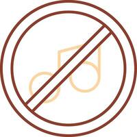 No music Line Two Color Icon vector