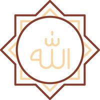 Allah Line Two Color Icon vector