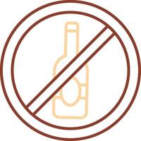 No alcohol línea dos color icono vector