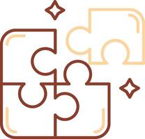 Puzzle Line Two Color Icon vector