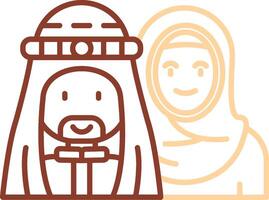 Muslim Line Two Color Icon vector