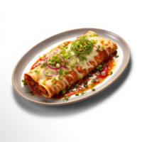 AI generated a mexican dish with cheese and onions on a plate png