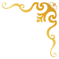 Gold vintage baroque corner ornament retro pattern antique style acanthus. Decorative design filigree calligraphy. You can use for wedding decoration of greeting card and laser cutting. png