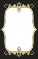 Vintage Baroque picture frame mixed with Thai pattern has dark edges and empty space in the middle. png