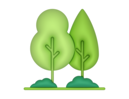 a 3d Park Trees on a transparent background png